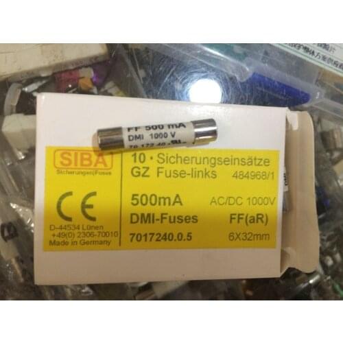 FUSE 6*32 MM 500ma AC/DC 1000V Ceramic fuse Glass 10 pcs/lot SIBA DMI-Fuses Sicherungseinsatze 7017240.0.5 ,new and original