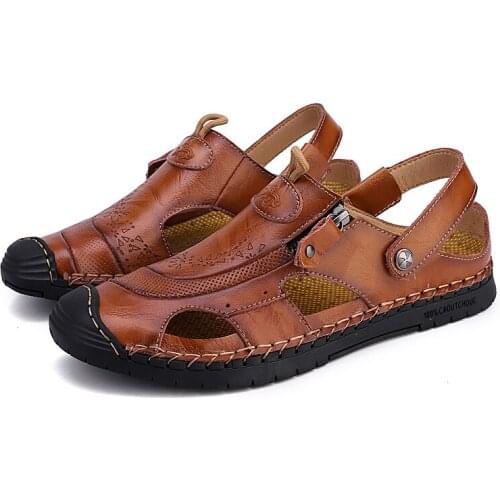 Romanas cuero sandles sandals-men 2020 fashion deportivas sport shoes leather da zandalias playa men sandali heren masculino de