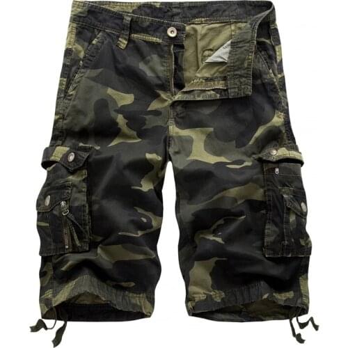 Summer Mens Casual Trouers Beach Shorts Camouflage Cargo Male Loose Work Man Military Short Pants OverSize 29-40