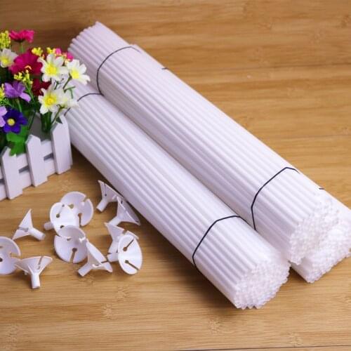 10/20pcs 50cm Plastic White Balloon Sticks Holders with Cups for DIY Wedding Party Decoration Birthday Party Supplie Accessories