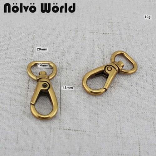 10-50pcs 43*14mm 1/2" Old gold finish bags handbags strap swivel snap hook