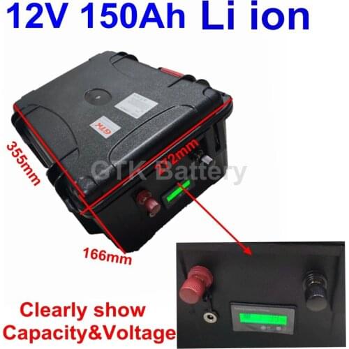 12V 150AH lithium polymer battery BMS for 3000W boat machine inverter Emergency Power Supply trolling motor + 10A Charger
