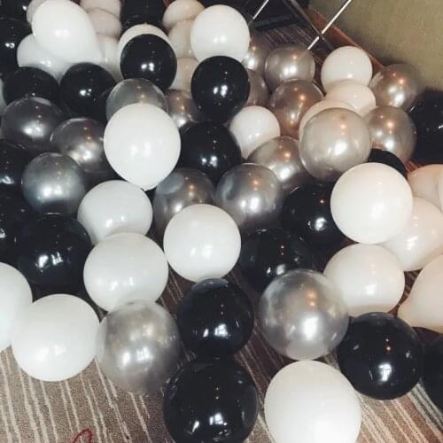 30pcs/lot 2.2g Black White Silver Latex Balloons Birthday Wedding Party Decorations Air Helium Globos Kids Gifts Supplies
