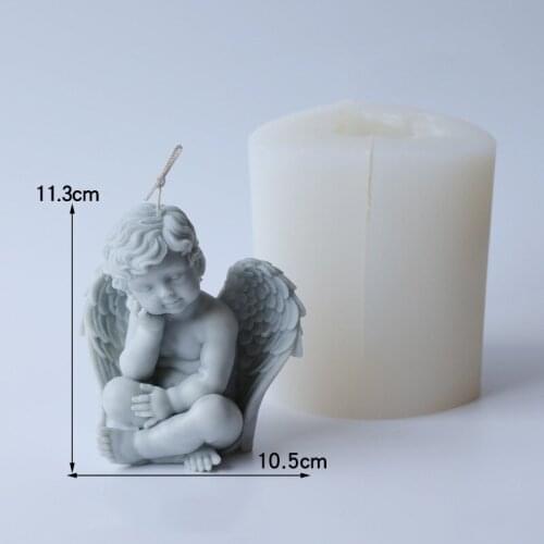 3d cute angel baby shape candle mold Aromatherapy plaster gypsum scented candle silicone wax mould