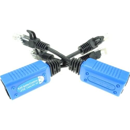20pair POE splitter combiner uPOE cable 2pcs POE camera use one cable connect POE switch Adapter Connectors Passive Power Cable