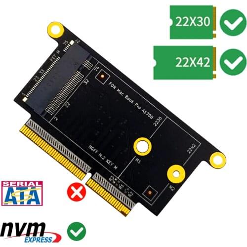 M2 SSD Adapter for Macbook 1708 NVM-e Supports 2230 2242 KEY-M M.2 SSD for Apple Macbook Pro 1708 for Macbook A1708 SSD Adapter