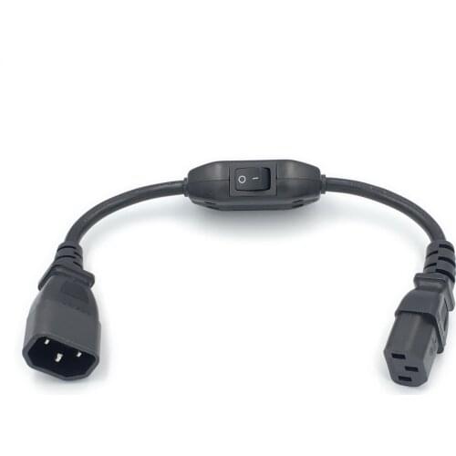 C14-C13 Extension Power Cord, IEC 320 C13 Female to C14 Male with 10A On/Off Switch Power Adapter Cable
