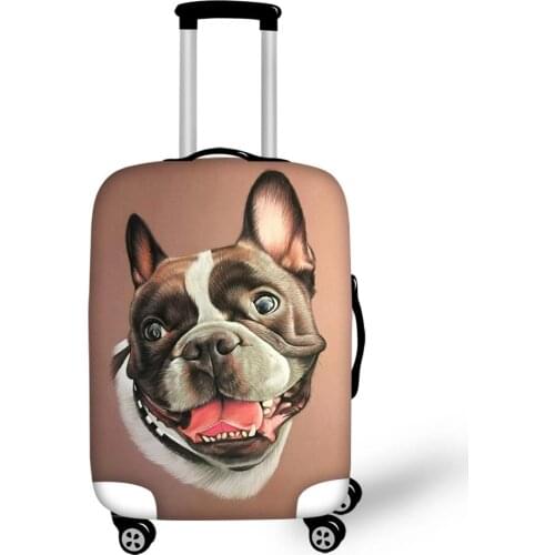 HaoYun Cute Suitcase Protective Cover Little Bulldogs Pattern Elastic Dust-proof Cover Waterproof Travel Luggage Accessories