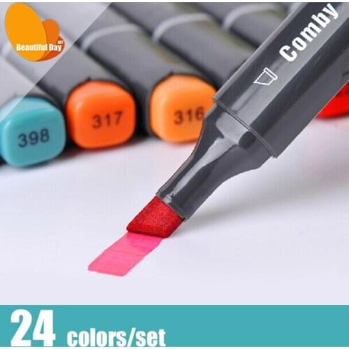 Comby art Alcohol based permanent markers 24 pcs/lot with free cases