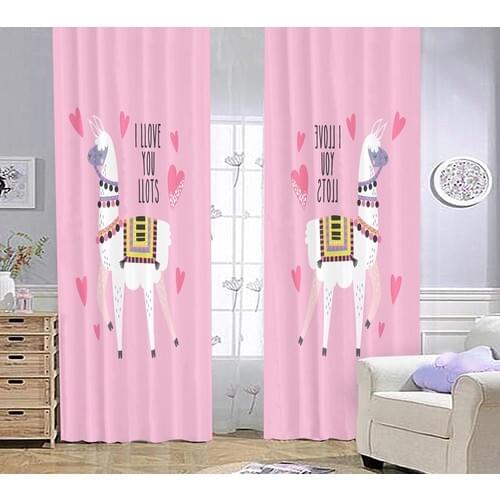 Bebişim Carpet Cute Llama Bİ95 Children 'S Room Backdrop Curtain 140x200 cm