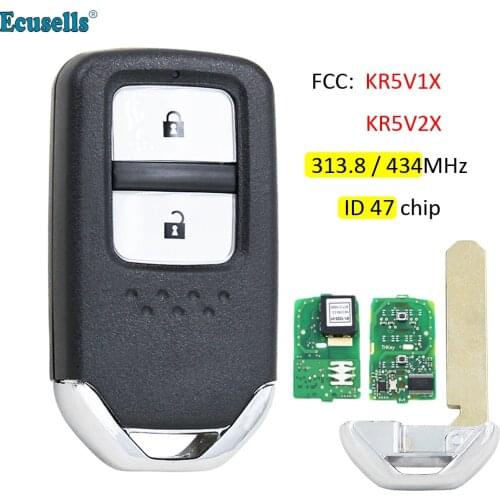 Remote Key 313.8MHz 434MHZ ID47 for Honda CR-V HR-V Jazz City Fit Vezel KR5V2X/KR5V1X 72147-T5A-G01/72147-T5A-J01/72147-T5C-J01