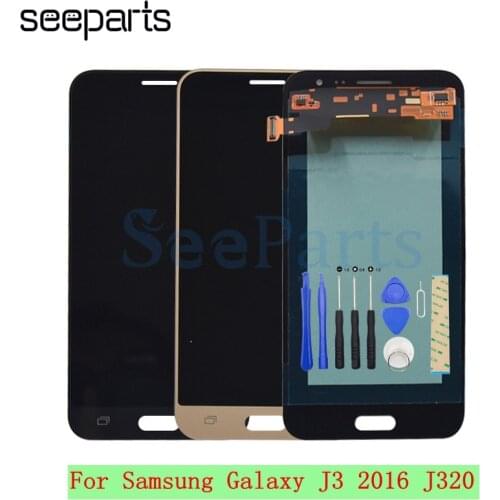 For SAMSUNG GALAXY J3 2016 J320 SM-J320F Display Touch Screen Digitizer Assembly Replacement 5.0 For SAMSUNG J3 2016 LCD Display