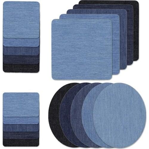New Denim Cut Rectangular Elliptical Adhesive Patch Paste Can Be Cut Bag Elbow Pants Knee Hole Denim Piece Adhesive Patch