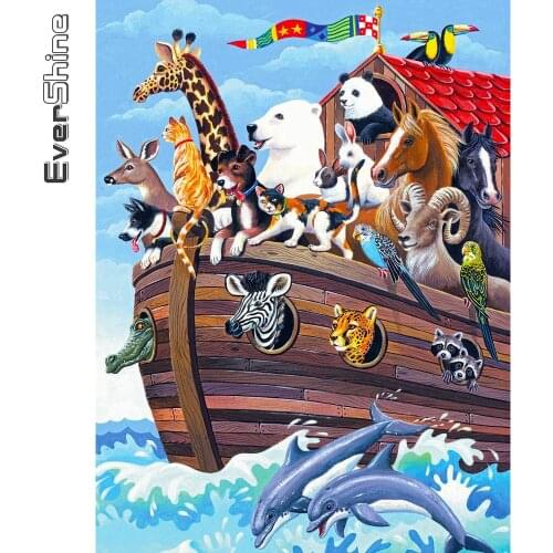 Evershine 5D Diamond Embroidery Zoo DIY Diamond Painting Animals New Arrival Picture Of Rhinestone Art Handmade Gift