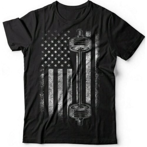 American Flag Gym and Fitness T-shirt Bodybuilding Weight Lifting Shirt
