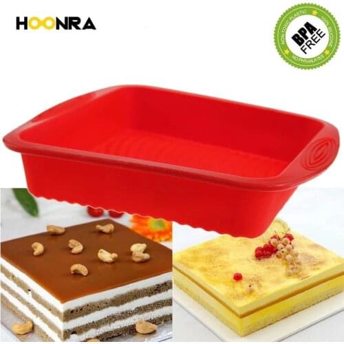 HOONRA 1Pcs 9 inch Silicone Baking Pan Square Baking Dish Bread Baking Forms Silicone Cake Pan Mold Bread Pan Kitchen Tools