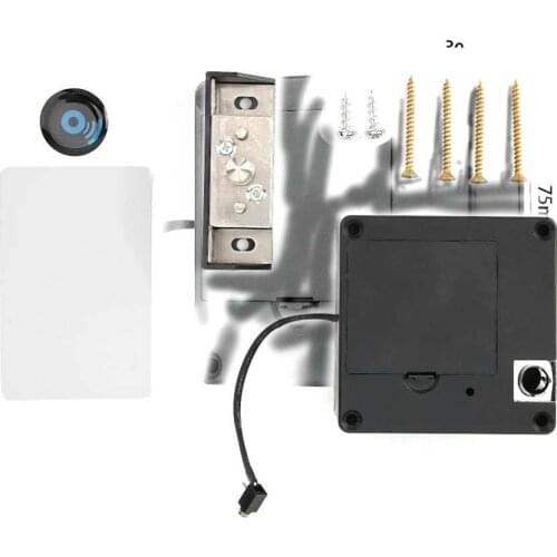 Invisible Hidden Keyless Cabinet Lock Intelligent Sensor Cabinet Locks Anti-Theft Electronic Wardrobe Door Locker w/ cards