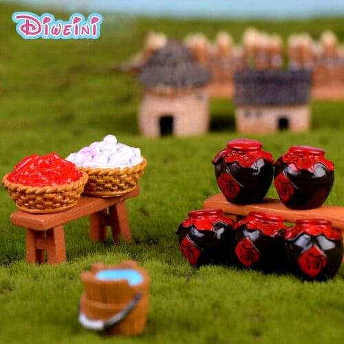 Artificial Mini size Chinese Wine Jar Mode Miniature Figurine Pretend play Kitchen Toy Doll House DIY Accessories gift Baby Gift