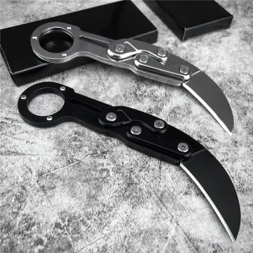 Karambit CSGO Claw Folding Pocket Knife All Stainless Steel Portable Counter Strike Mechanical Tactical Neck Knife EDC Tools