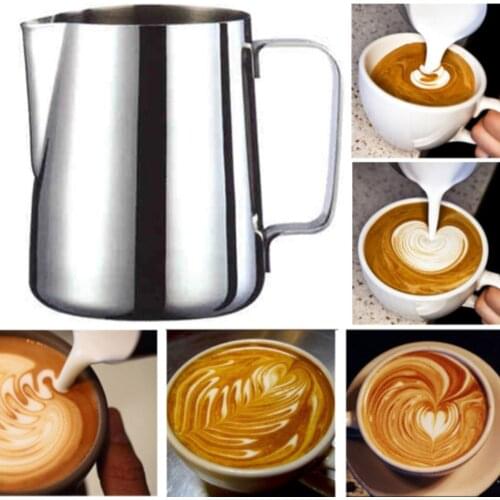 Stainless Steel Frothing Coffee Pitcher Pull Flower Cup Cappuccino Milk Pot Espresso Cups Latte Art Milk Frother Frothing Jug