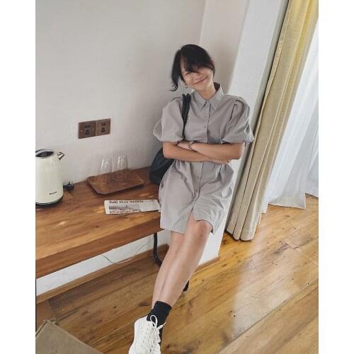 2021 Summer Womens Dress Y2k Corset Za Woman Party Casual Midi Female Clothing Puff Sleeve Tunics Sexy Long Shirt Sundress Oem