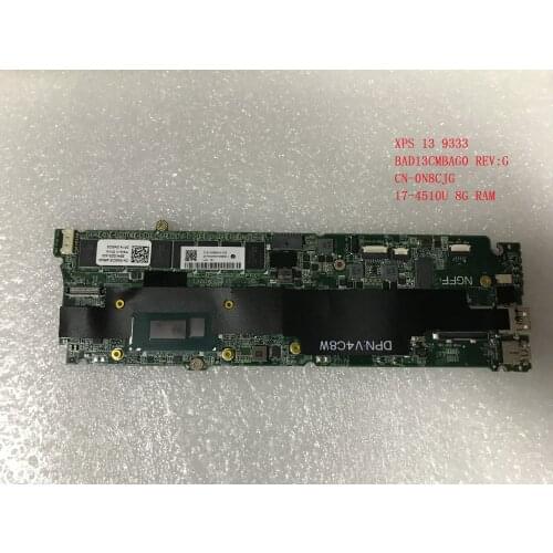 For dell XPS 13 9333 DAD13CMBAG0 CN-0N8CJG 0N8CJG N8CJG Laptop Motherboard with I7-4510U cpu 8G RAM Tested