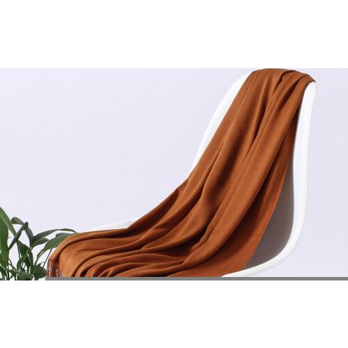 Solid Women Hijab Scarf Cashmere Pashmina Winter Head Shawls Wraps Lady Tassel Foulard Bufandas Warm Scarves 2020 Fashion