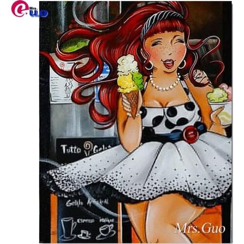 New Diamond Embroidery Pretty Fat Ladies Diamond Painting Full Square Round Rhinestones Picture Diamond Mosaic Beadwork