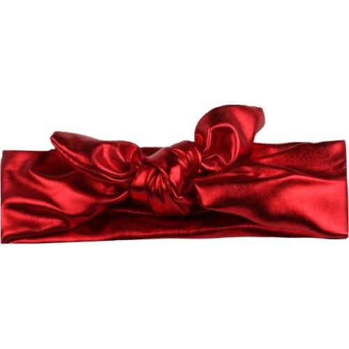 New childrens bronzing rabbit ears hair band knot elastic headband baby hair accessories