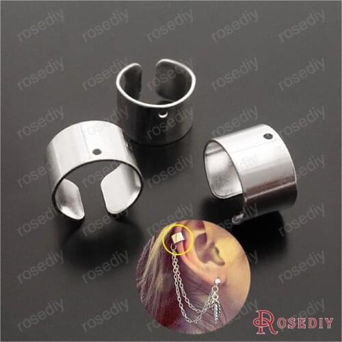 Wholesale 10*6mm Silver color Round Copper Earrings Connect Findings Diy Jewelry Accessories 50 pieces(JM7183)