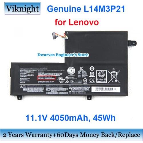 Genuine L14M3P21 11.1V 4050mAh Laptop Battery for Lenovo Ideapad Flex 4 1470 Yoga 500 L14L3P21 5B10J40590 5B10M52813 5B10M52814