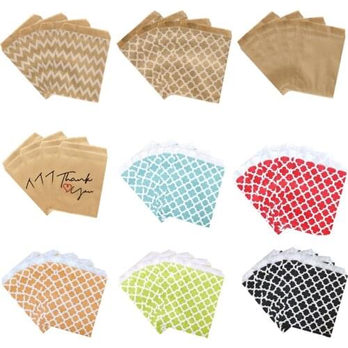 100pcs 13*18cm Kraft Paper Bags Cookie Candy Chocolate Package Paper Pack Packages For Festival Event Party Supplies Gift Packag