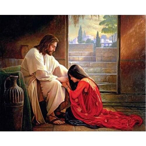 PDMDOG 5D DIY Diamond Painting Christian Jesus Icons Diamond Mosaic Religion Needlework Drill Embroidery Cross Stitch for Home