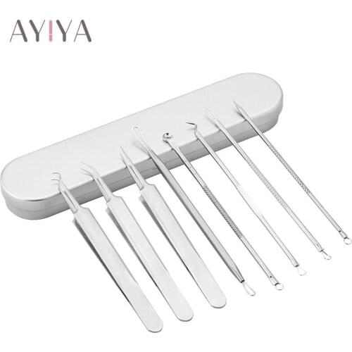 Acne Blackhead Remover Needle Tools Set Blackhead Tweezer Pimple Extractor Stainless Steel Blackspot Removal Skin Care Tool