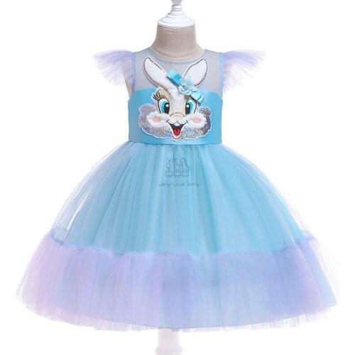 Girl Dresses Ball Gown Prom Cute Cartoon lotus leaf sleeve tutu dress fluffy banquet dress Kids Dresses for girls vestidos