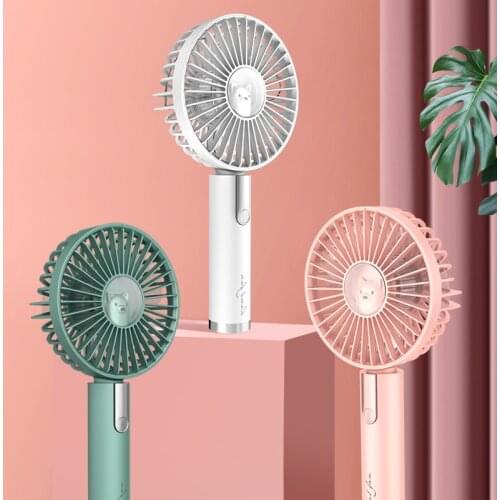 PTMJ Desktop Fan 1200mah Cartoon Handheld Fan Portable Outdoor Hand Holding Fan USB Cute Pet Mini Fan Three Natural Wind Speed