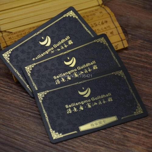 Luxury embossed hot foil plastic PVC stamped business cards