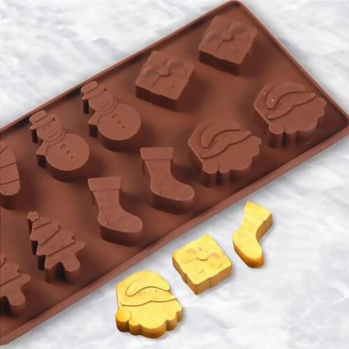 Christmas Decorations Christmas Tree Chocolate Party Diy Fondant Baking Cooking Cake Decorating Tools Silicone Molds