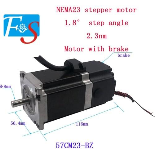 CNC Rounter Leadshine Nema 23 Stepper Motor 57CM23-BZ (Motor with brake) 2Phase 2.3Nm for 3D printer CNC Engraving Milling Machi