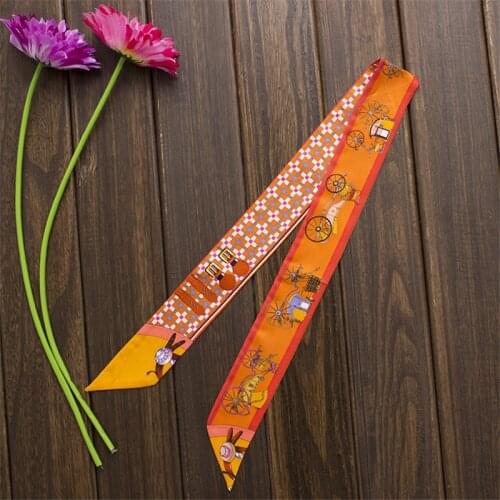 Carriage Luxury Brand Scarf Womens Small Silk Scarf Fashion Ladies Bag Decoration Scarf Headscarf Headband