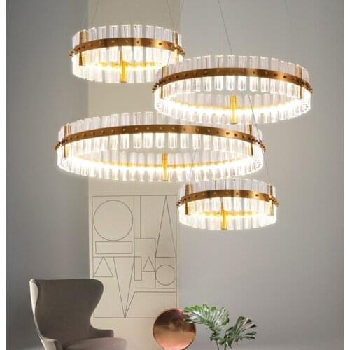 LED Lights Modern Crystal Chandelier European Style Round Shining Crystal Chandeliers Lights Fixture Luxury Home Indoor Lighting