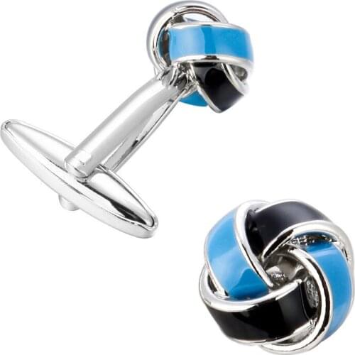 KC high quality copper material with a blue French Wedding Shirt Cufflinks twist men Cufflinks wholesale manufacturers