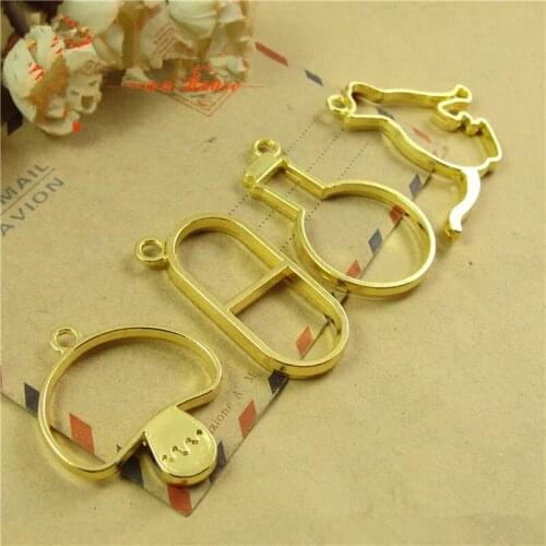 RONGQING DIY jewelry accessories Cat bottle pill mushroom Hollow border contour shaped support