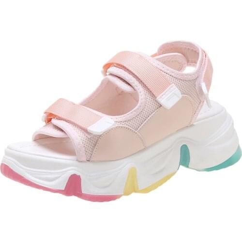 Women New Brand Sandals Home Non-slip 2021 Lady Wedge Slippers Plastic Female Girls Cool Garden Shoes Hot Sale Footwear Cheap