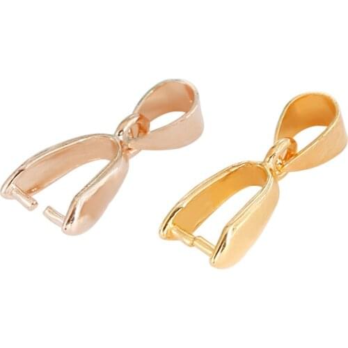 10/20/50pcs 925 Sterling Silver Plated DIY Gold And Plated Platinum Crystal With Nnecklace Pendant Melon Seed Buckle Copper Clip