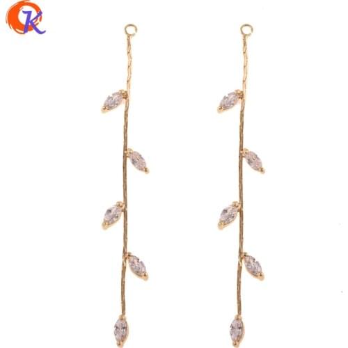 Cordial Design 10Pcs 9*63MM Jewelry Accessories/DIY Making/Genuine Gold Plating/Rhinestone Parts/Hand Made/Earring Findings