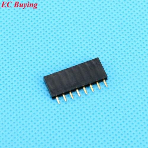 100Pcs/lot Header Strip 2.54mm Pitch 8 Pin Female Single Row Straight Header Strip 1*8P