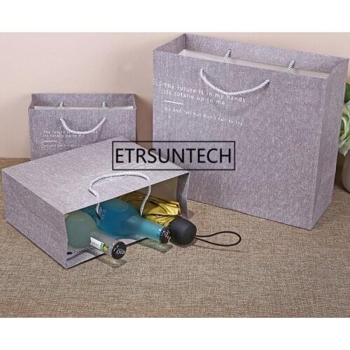 100pcs Recyclable Bag Clothes Shoes Gift Decorations Bag Frosted Paper Bag With Handles Package