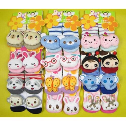 12 pair/lot 2 size New styles animal Baby socks baby outdoor shoes baby anti-slip walking socks cotton infant sock 12designs