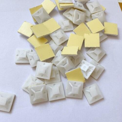 30pcs 20*20 Adhesive Self-adhesive Tie Mounts Beam Line Card Cable Management Clip Wiring Accessories Sucker type locating piece
